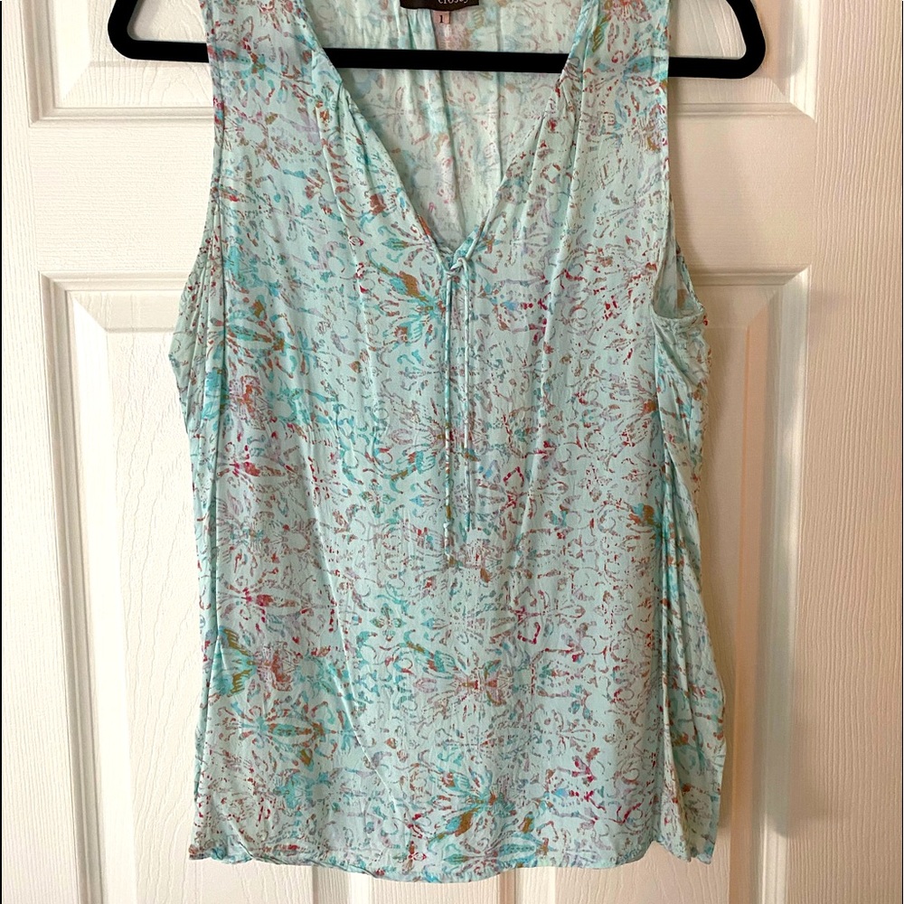 Light tank top with tie front